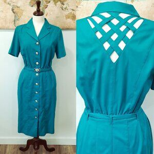 Vintage Teal Midi Dress